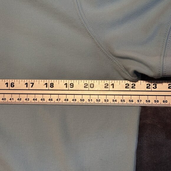 Gavin Bleu Mens Polo Shirt L Blue Short Sleeve Band Collar Button Placket Casual - Picture 4 of 11